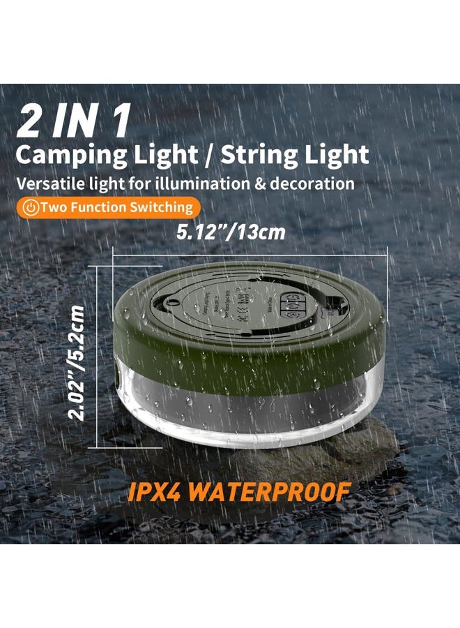 Phylosal Camping String Lights, Camping Essentials 2 in 1 Quick Storage 32.8FT Rechargeable Waterproof Tent Lights with with 6 Modes, Portable LED Hanging Light for Outdoor Patio Awning Garden Party - Image 4