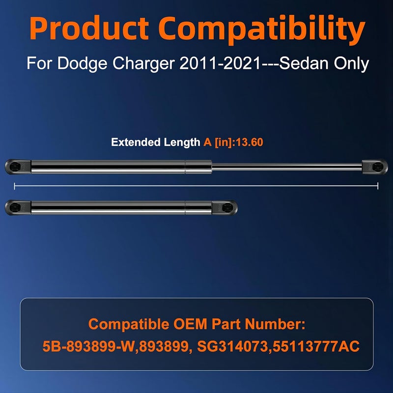 Euplokeer دعم رفع دعامة غطاء المحرك Euplokeer لدودج تشارجر وكرايسلر 300 - Image 2