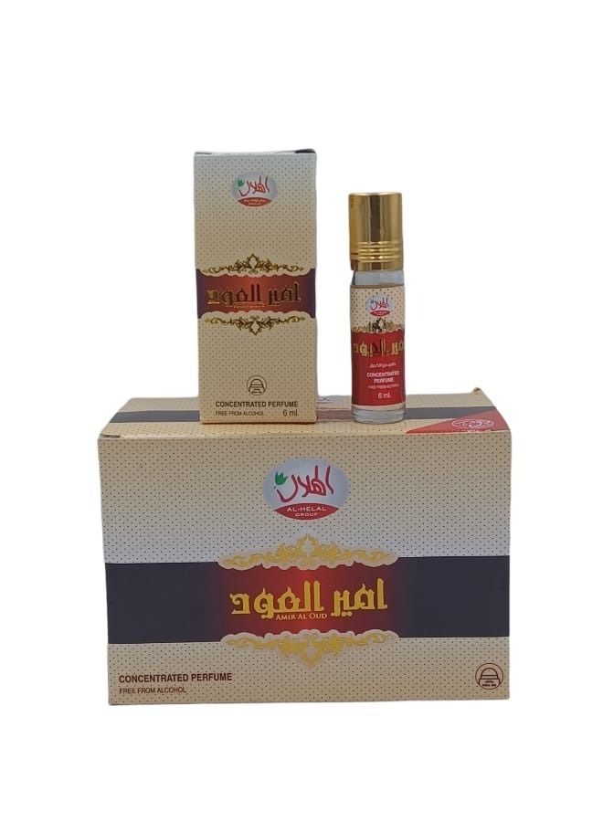 الهلال عطر زيتي امير العود 6 مل 12 قطعة - Image 1