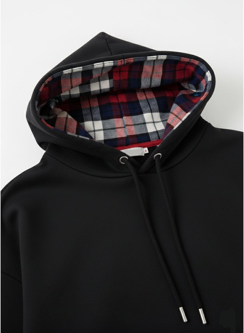 FOREVER 21 هودي نسائي بتصميم مربعات متباينة – ناعم، دافئ وأنيق لملابس الشتاء - Image 3