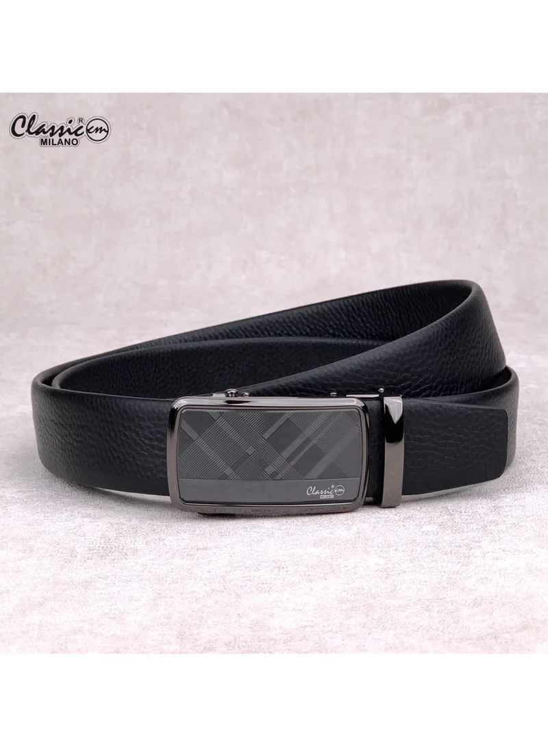 Classic Milano Classic Milano Genuine Leather Belt for Men, Formal Dress Belt with Automatic Ratchet Buckle, Men's Belt for Office Wear with Gift Box