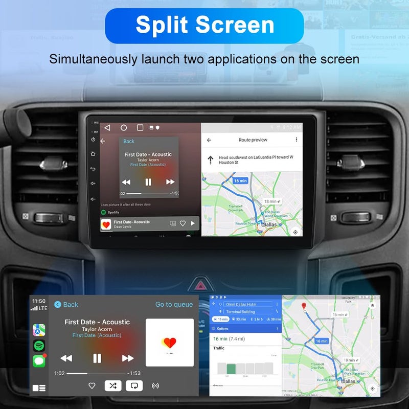 AWESAFE Android Car Stereo for Dodge RAM 1500 2500 3500 2013 2014 2015 2016 2017 2018, Ram 1500 Radio Replacement with Wireless CarPlay Android Auto - 2+32GB (Only fit Manual AC) - Image 5