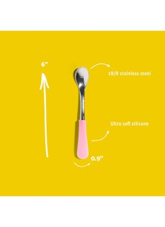 Avanchy Stainless Steel Infant Spoons - First Stage Spoons - 4 Months and Older - Baby Led Weaning - Stainless Steel Utensils - 6" x 0.9" (Black)  - Image 2