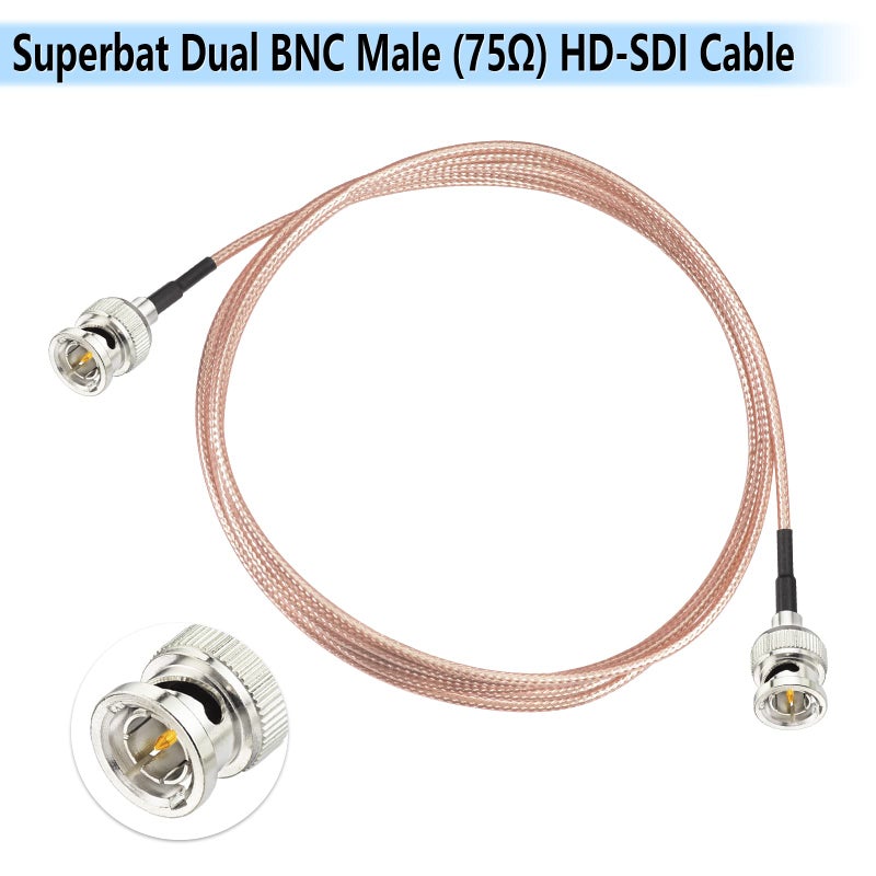 Superbat 3G SDI Cable 6ft BNC Cable 75 Ohm for Cameras Monitor Vedio Recorder BMCC Video Extender Supports HD-SDI 3G-SDI 4K SDI Video Jumper 2Pcs - Image 2