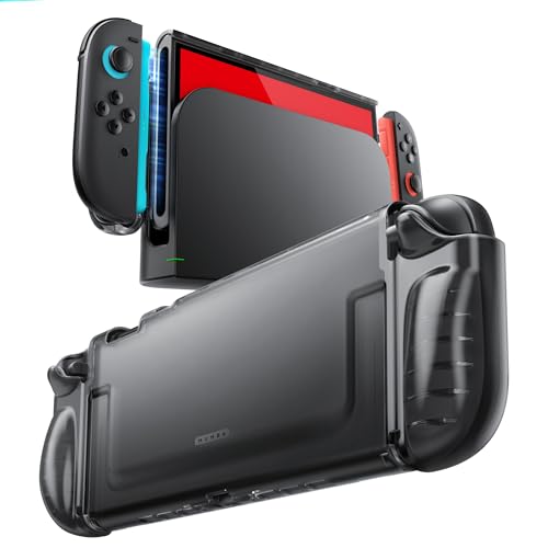 Mumba Dockable Case for Nintendo Switch 2 Clear Case Onepiece Lightweight Protective Shell Cover with QuickRelease JoyCon Design Soft TPU Grip Switch 2 AccessoriesFrost Black - Image 1