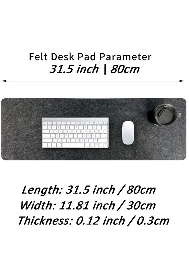 صورة العالمة وسادة ماوس بحجم 800 مم × 300 مم، حصيرة طاولة من اللباد غير قابلة للانزلاق / حماية سطح المكتب / حصيرة مكتب من اللباد / وسادة لوحة مفاتيح، باللون الرمادي الداكن. - Image 2