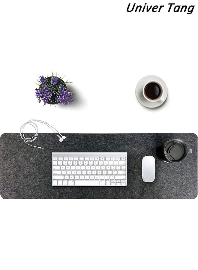 صورة العالمة وسادة ماوس بحجم 800 مم × 300 مم، حصيرة طاولة من اللباد غير قابلة للانزلاق / حماية سطح المكتب / حصيرة مكتب من اللباد / وسادة لوحة مفاتيح، باللون الرمادي الداكن. - Image 3