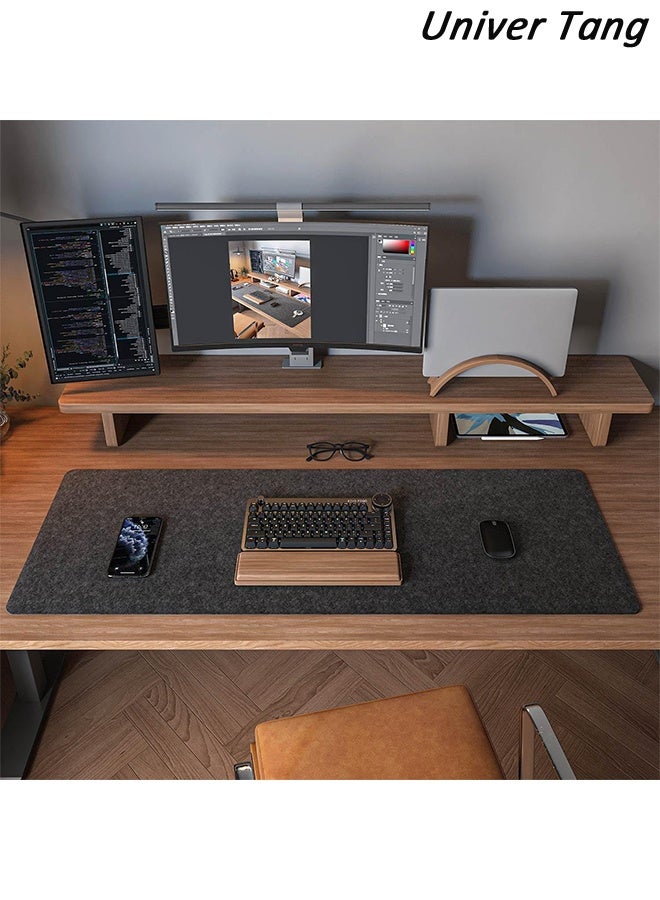 صورة العالمة وسادة ماوس بحجم 800 مم × 300 مم، حصيرة طاولة من اللباد غير قابلة للانزلاق / حماية سطح المكتب / حصيرة مكتب من اللباد / وسادة لوحة مفاتيح، باللون الرمادي الداكن. - Image 4
