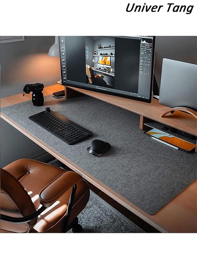 صورة العالمة وسادة ماوس بحجم 800 مم × 300 مم، حصيرة طاولة من اللباد غير قابلة للانزلاق / حماية سطح المكتب / حصيرة مكتب من اللباد / وسادة لوحة مفاتيح، باللون الرمادي الداكن. - Image 5