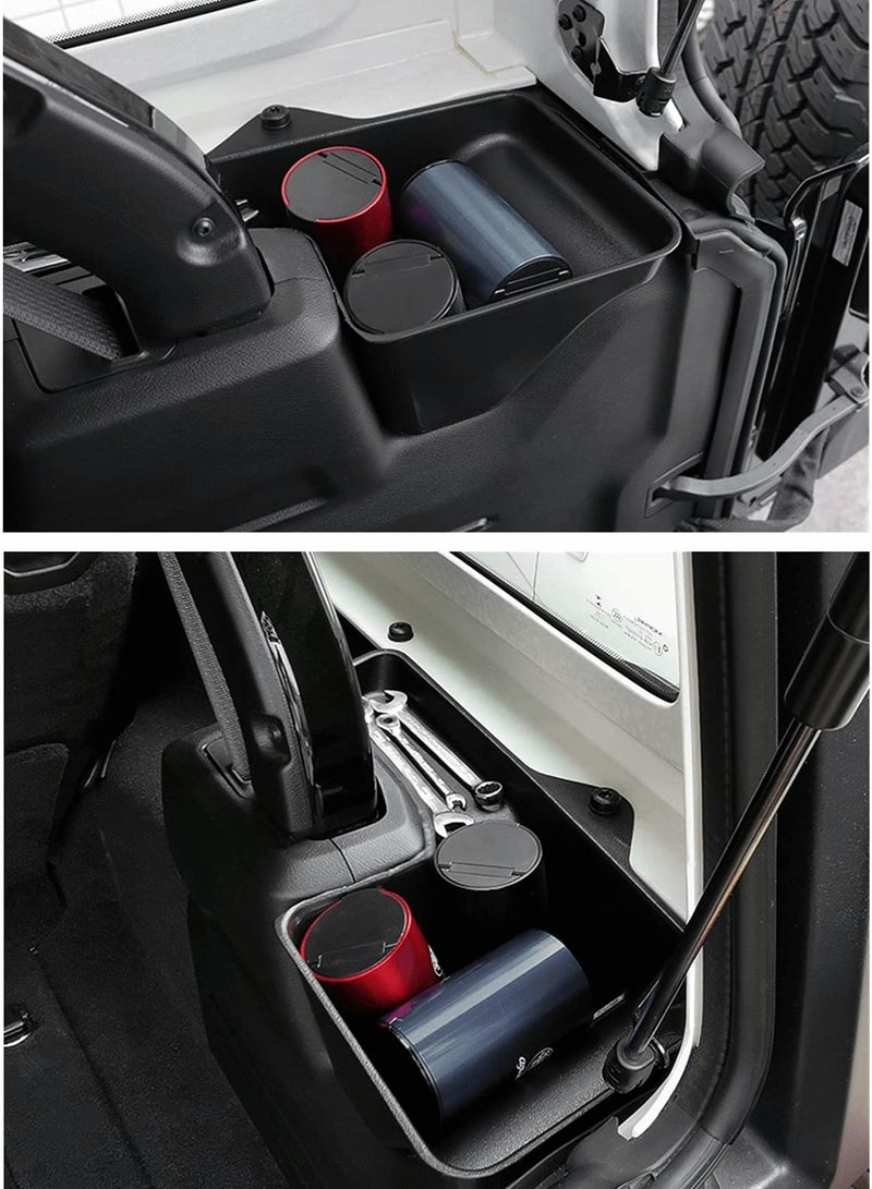 Excefore RBR Wheel Well Storage Bin Rear Trunk Organizer Tray Gear Shift Console Side Storage Box for 2018-2021 Jeep Wrangler JL JLU, Interior Accessories, Right Side, Black - Image 5