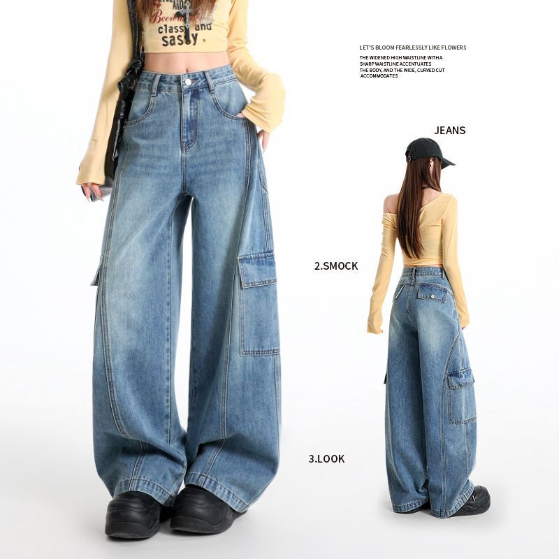 Unisex Classic Denim Jeans Loose Fit Daily Outdoor Wear - Image 2