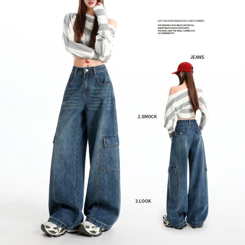 Unisex Classic Denim Jeans Loose Fit Daily Outdoor Wear - Image 3
