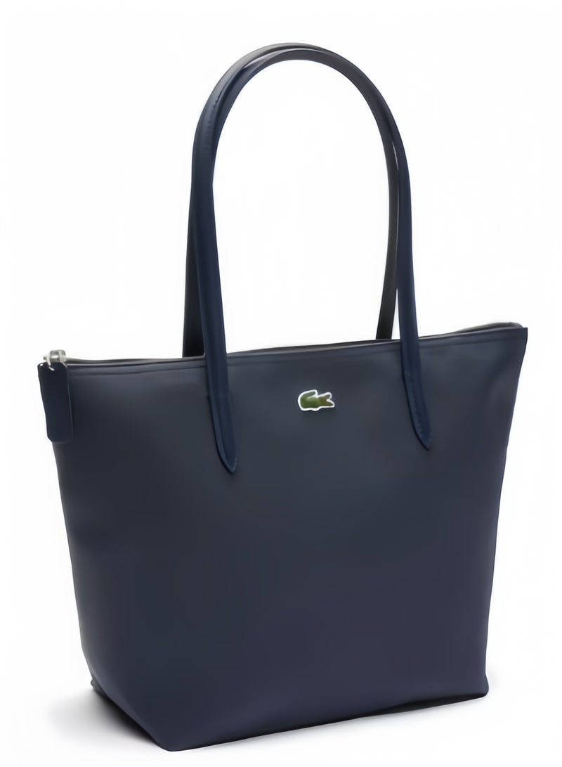 Lacoste Women's L12.12 Concept Fashion Versatile Large Capacity Zipper Handbag Tote Bag Shoulder Bag Medium Dark Blue - Image 4