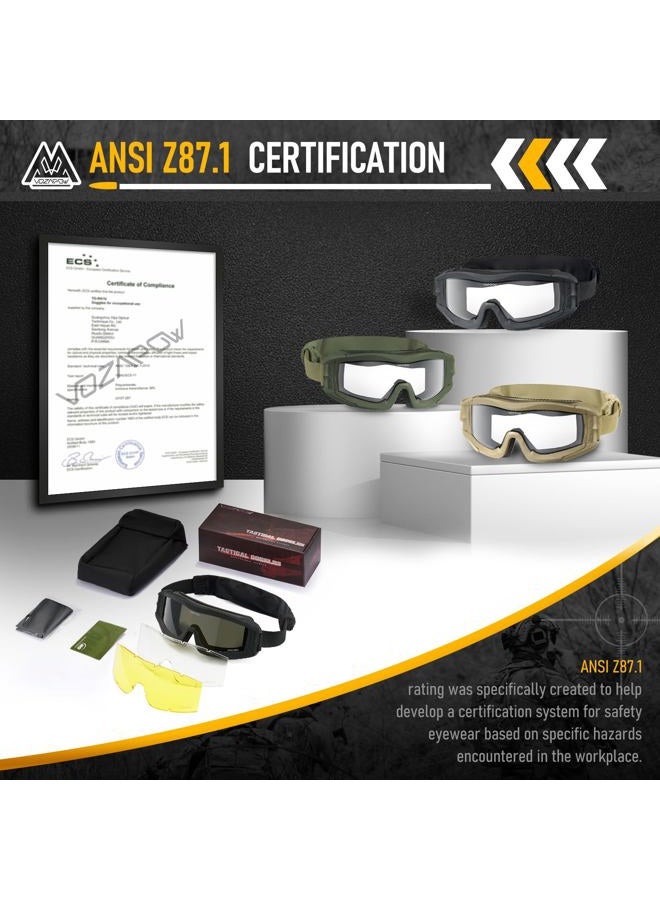 VOZAPOW Airsoft Goggles Anti Fog with ANSI Z87.1 Certified, Safety Goggles Impact Resistant, Tactical Shooting Glasses - Image 5