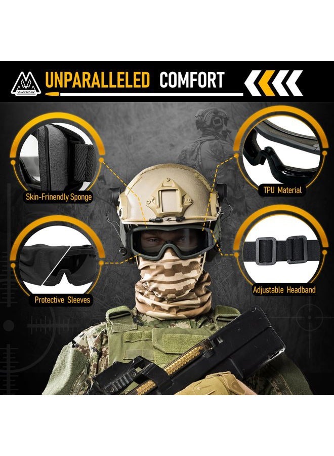 VOZAPOW Airsoft Goggles Anti Fog with ANSI Z87.1 Certified, Safety Goggles Impact Resistant, Tactical Shooting Glasses - Image 3