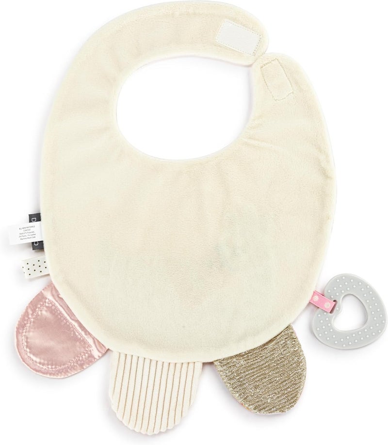 DEMDACO Mommy & Me 11.5 x 10 Inch Textured Fabric, Tactile, Teething Ring, Feeding, Activity Bib - Image 4