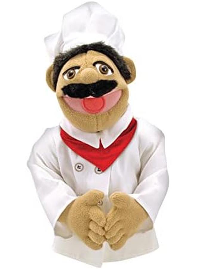 Melissa & Doug Chef Puppet Al Dente With Detachable Wooden Rod Pretend Play Chef Puppet Chef Pepe - Image 4