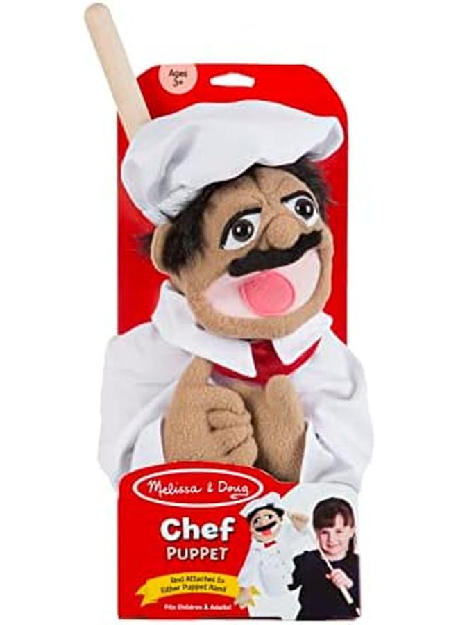 Melissa & Doug Chef Puppet Al Dente With Detachable Wooden Rod Pretend Play Chef Puppet Chef Pepe - Image 3