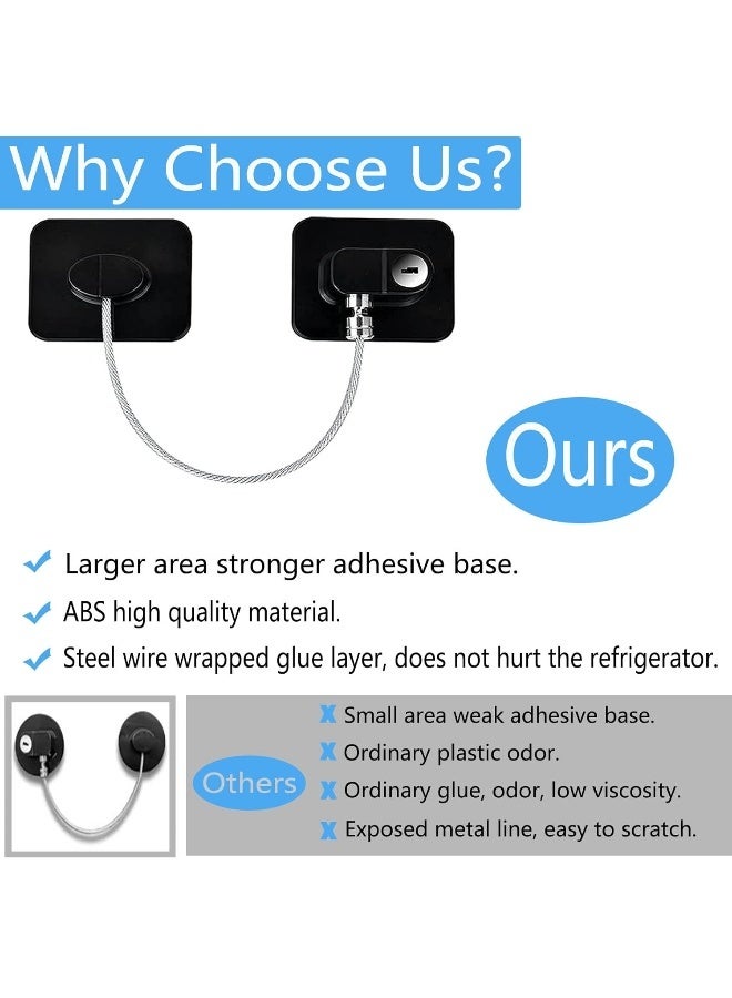 YEYA Upgraded Refrigerator Lock for Adults, Large Base 1-Pack, Fridge Locks for Kids with Key - Image 4