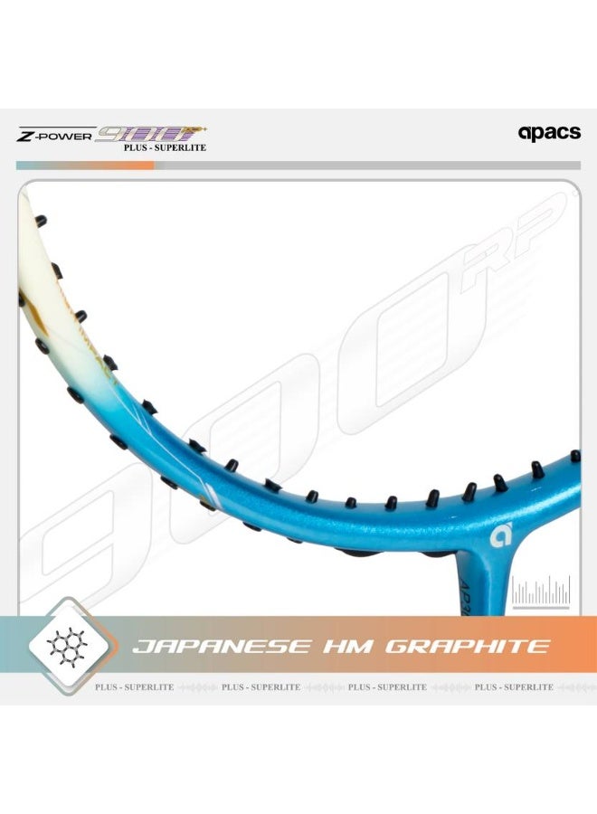 Apacs apacs Z Power 900 RP+ Super Lite (Lightweight, Extra Slim Shaft) 33LBS | Japan HMG Yellow, Blue Unstrung Badminton Racquet  (Pack of: 1, 75 g)  - Image 3