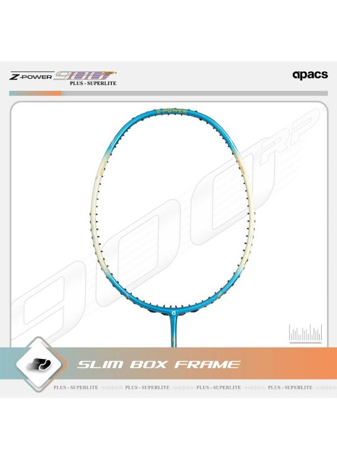 Apacs apacs Z Power 900 RP+ Super Lite (Lightweight, Extra Slim Shaft) 33LBS | Japan HMG Yellow, Blue Unstrung Badminton Racquet  (Pack of: 1, 75 g)  - Image 2