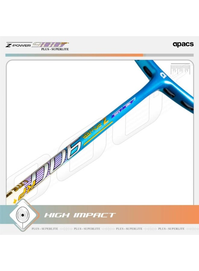 Apacs apacs Z Power 900 RP+ Super Lite (Lightweight, Extra Slim Shaft) 33LBS | Japan HMG Yellow, Blue Unstrung Badminton Racquet  (Pack of: 1, 75 g)  - Image 5