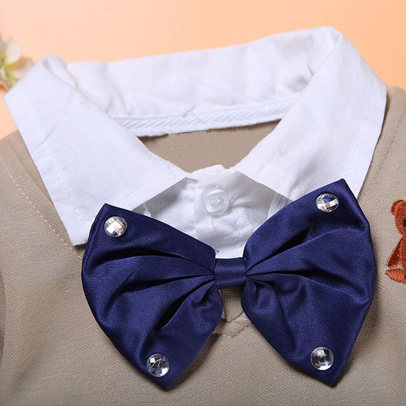 MYGBCPJS 2Pcs Boy Gentleman Outfit Set Toddler Long Sleeve Sweatshirt Bowtie Shirt + Denim Pants Clothes Set - Image 4