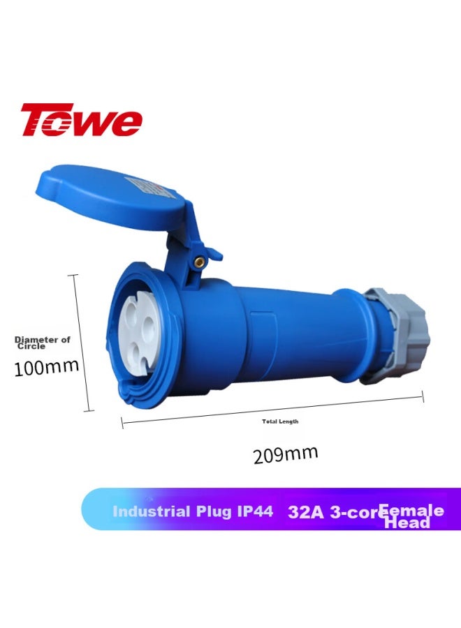 Towe Ips-s332 32a Industrial Connector, Industrial Plug And Socket, Specialized 3-pin Female Connector For Distribution Box - Image 1