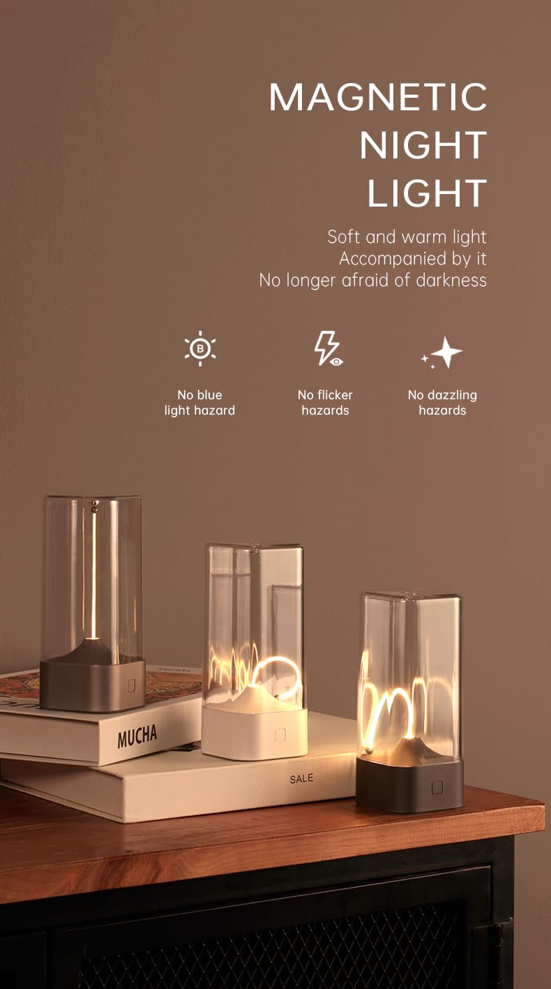 Nik case ABS 66 Month Warranty Mini Minimalist Table Lamp Cordless LED Study Desk Lamp Rechargeable Modern Lights Portable Nightstand Lamps Unique Ambient Light Mood Lighting - Image 3