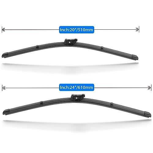 Raintok راينتوك 24" 20" شفرات مساحات الزجاج الأمامي بديل لسيارات أودي Q3 من 2015-2020 و أودي Q5 SQ5 A5 S5 RS5 A4 S4 A4 Allroad كواترو مجموعة شفرات المساحات الأمامية بجودة المصنع الأصلية لسيارتي - Image 5