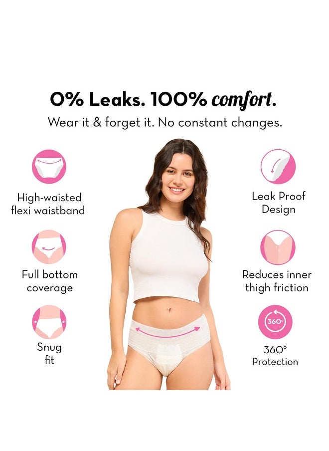 Plush Comfort High Waist Disposable Period Panties For Women - 5 Pcs M/L (60-100Cm) | Anti-Bacterial | 12-Hour Protection | 360° Coverage | Rash-Free | Ideal For Heavy Flow & Overnight Use | White Color  - Image 4