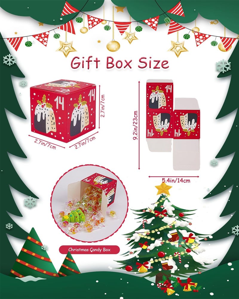 Jaywayang 25 Pcs DIY Christmas Advent Calendar Boxes, 25 Days Cute Advent Countdown Gift Boxes, Christmas Cardboard Empty Number Boxes for Kids and Family, Xmas Holiday Decoration. - Image 2