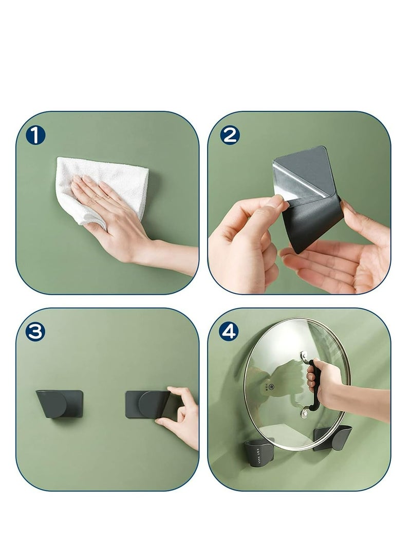 Loquat 6 Pairs of Wall Mount Pot Lid Organizer, Cabinet Door Organizer Pot Hangers for Kitchen Wall Mount, Adjustable Lid Holder (3 Colors) - Image 4