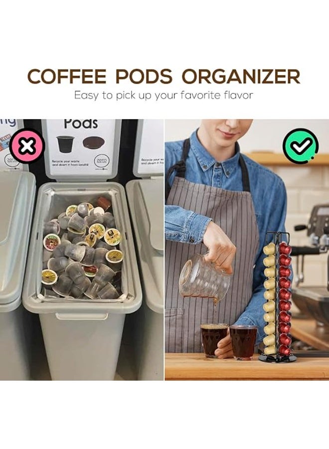 RECAPS Coffee Capsules Holder Compatible with Nespresso, Coffee Pod Holder for Original 40 Coffee Capsules, Rotating Design, Coffee Storage Rack for 40 Pcs Pods Coffee Holder Stand - Image 5