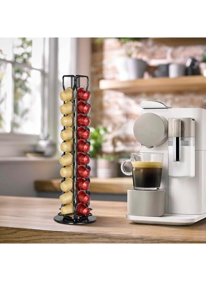 RECAPS Coffee Capsules Holder Compatible with Nespresso, Coffee Pod Holder for Original 40 Coffee Capsules, Rotating Design, Coffee Storage Rack for 40 Pcs Pods Coffee Holder Stand - Image 3