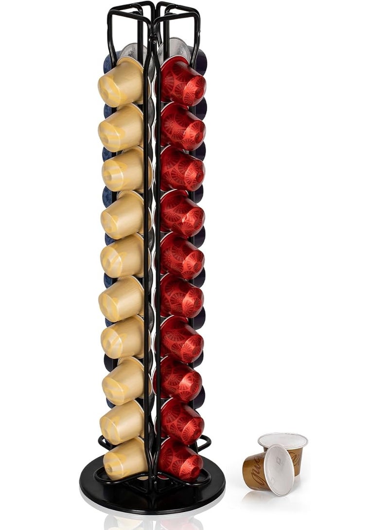 RECAPS Coffee Capsules Holder Compatible with Nespresso, Coffee Pod Holder for Original 40 Coffee Capsules, Rotating Design, Coffee Storage Rack for 40 Pcs Pods Coffee Holder Stand - Image 1