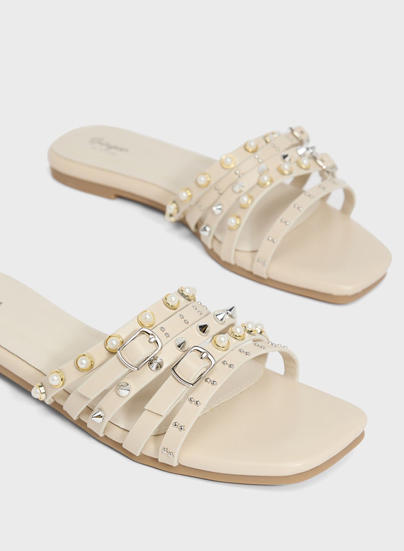 Ginger Studded Flat Sandal  - Image 4