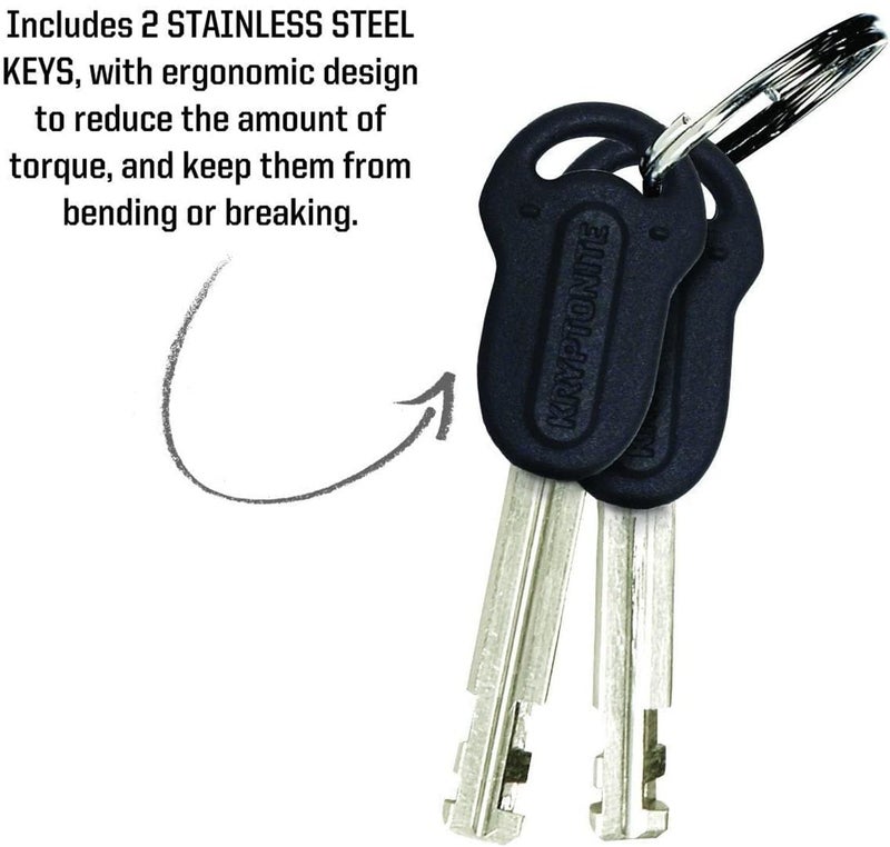 Kryptonite Bike U-Lock with Braided Steel Cable, High Security Anti-Theft Bicycle U Lock, 12mm Shackle and 8mm x4ft Length Security Cable with Keys for Scooter Road Mountain Bikes - Image 2