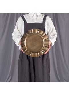 Generic Vintage Carved Tray Decorative Photography Prop No. 1: concave and convex large disc diameter 33cm 