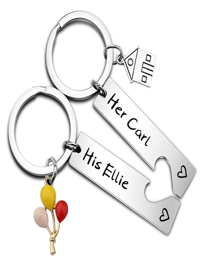 FAADBUK Couple Keychain Set Cartoon Movie Inspired Gift His Ellie Her Carl Gift for Her/Him (Ellie Carl) - Image 1