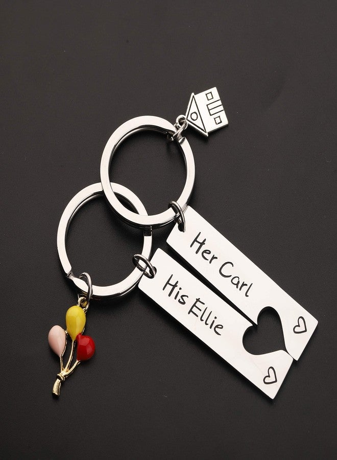 FAADBUK Couple Keychain Set Cartoon Movie Inspired Gift His Ellie Her Carl Gift for Her/Him (Ellie Carl) - Image 4