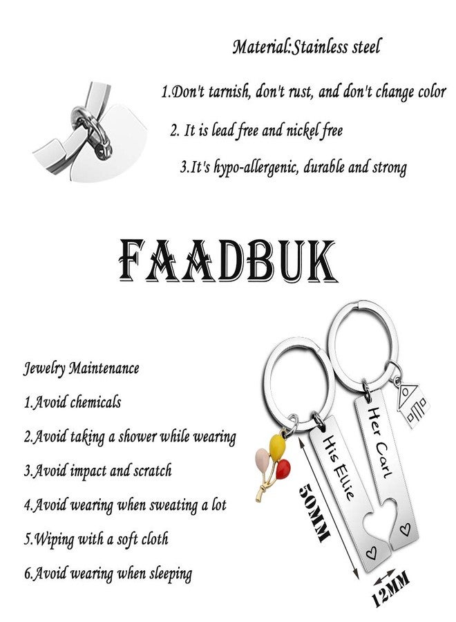 FAADBUK Couple Keychain Set Cartoon Movie Inspired Gift His Ellie Her Carl Gift for Her/Him (Ellie Carl) - Image 3