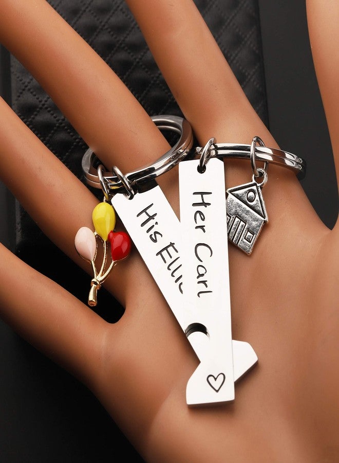 FAADBUK Couple Keychain Set Cartoon Movie Inspired Gift His Ellie Her Carl Gift for Her/Him (Ellie Carl) - Image 5