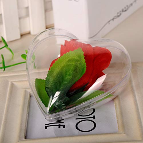 LUOEM 10pcs Clear Plastic Acrylic Fillable Hearts Shape Box DIY Craft Hanging Ornament for Wedding Engagement Anniversary Party Decor - Image 3