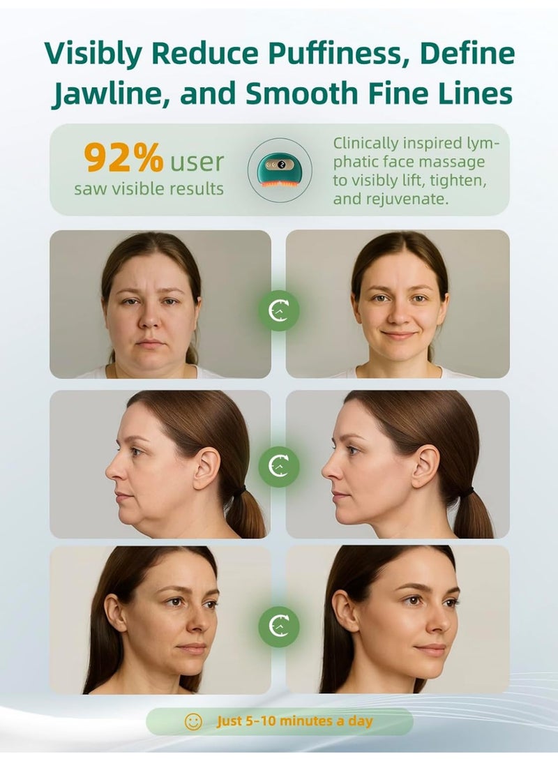 general New Lymphatic Contour Face Brush, Lymphatic Drainage Massager, Double Chin Reducer, Gua Sha Facial Tools,9-Function Gear Adjustment, Facial and Body Sculpting,for Jawline & Puffiness (White) - Image 3