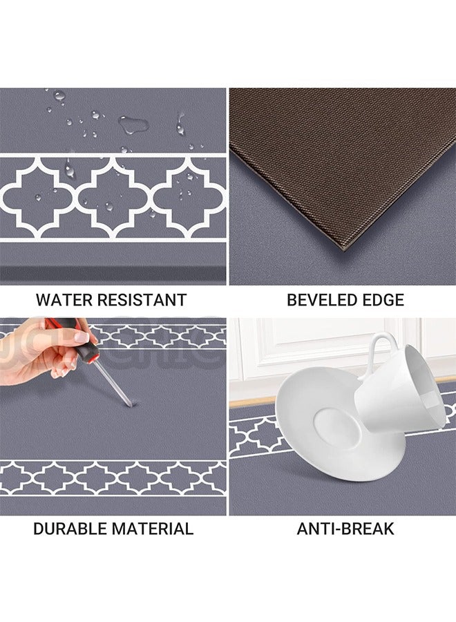 JCB CHIC Kitchen Rug Set of 2 Non Slip Cushioned Kitchen Mats for Floor Waterproof Comfort Kitchen Rugs and Mats Anti Fatigue Diatom mud Leather Mat for Kitchen,Floor,Office 3D2516（40*60cm+40*120cm) - Image 2