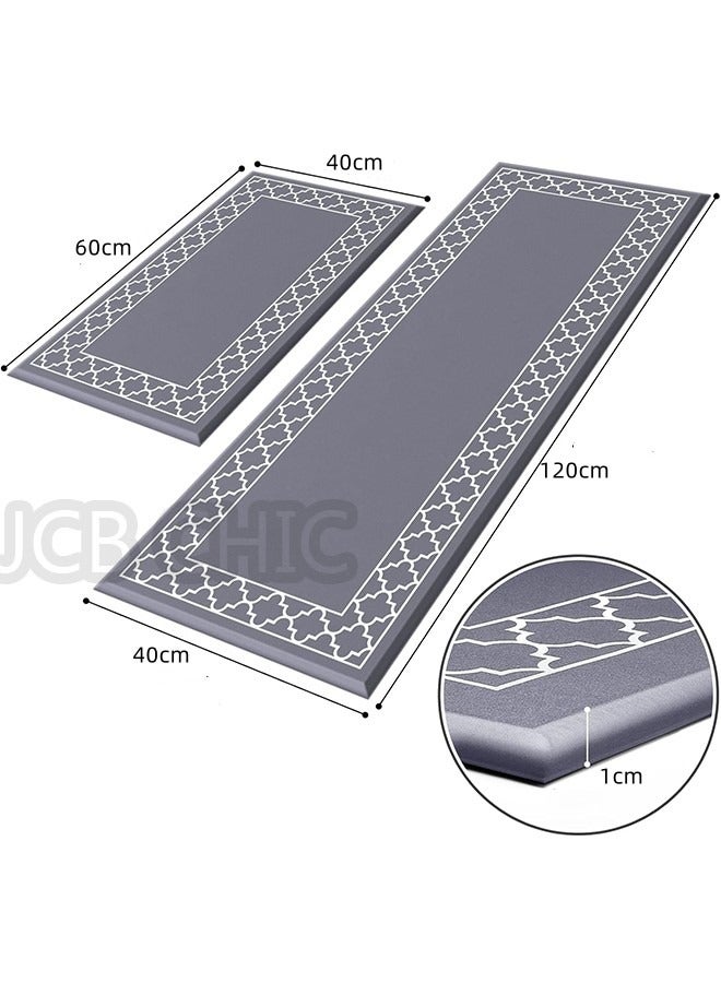 JCB CHIC Kitchen Rug Set of 2 Non Slip Cushioned Kitchen Mats for Floor Waterproof Comfort Kitchen Rugs and Mats Anti Fatigue Diatom mud Leather Mat for Kitchen,Floor,Office 3D2516（40*60cm+40*120cm) - Image 5