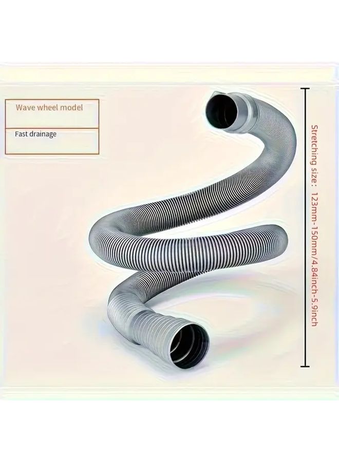 Drain Hose Extension Heavy Duty Flexible Plastic Thickened Textured Raised Ridges No Clogging Durable For Washing Machine Kitchen Sink Dishwasher Type A - Image 3