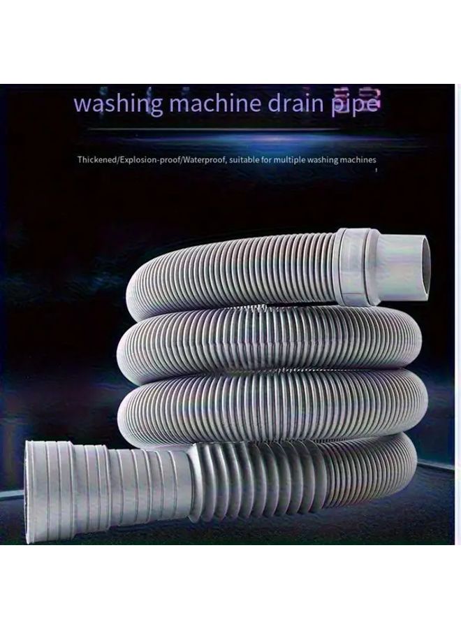 Drain Hose Extension Heavy Duty Flexible Plastic Thickened Textured Raised Ridges No Clogging Durable For Washing Machine Kitchen Sink Dishwasher Type A - Image 1