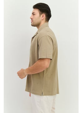 Jack Jones Men Regular Fit Solid Short Sleeves Casual Shirt, Silver Sage  - Image 2
